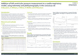 Addition of left ventricular pressure measurement to a cardio-respiratory model, using telemetry and plethysmography in the conscious rat